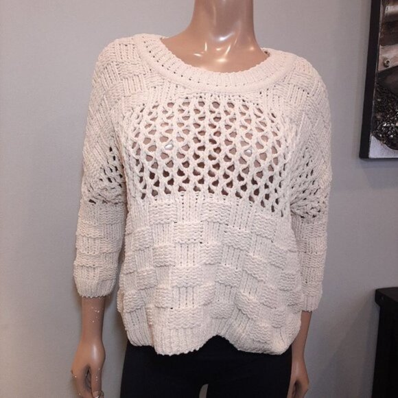 Anthropologie Cream Knit Sweater - Picture 2 of 10